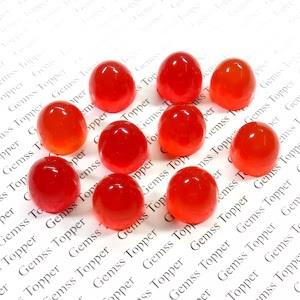 Carnelian 8x10 mm Bullet Cabochon